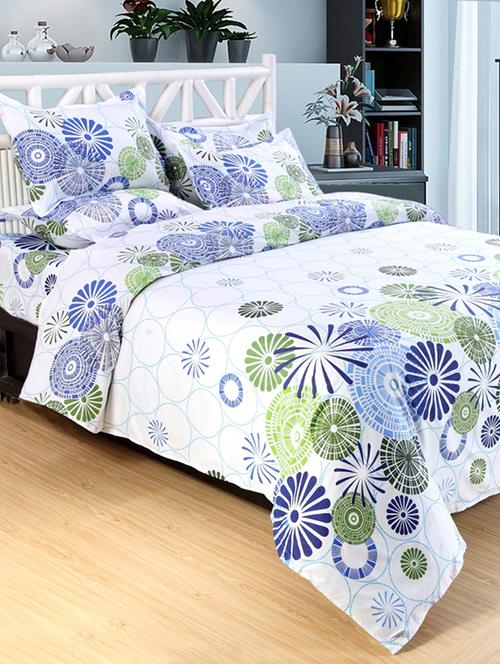 floral print double bed sheet with 2 pillow covers - 14974219 - Very Small Image - 1