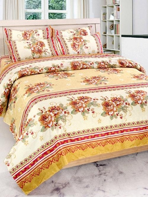 floral print double bed sheet with 2 pillow covers - 14974221 - Very Small Image - 1