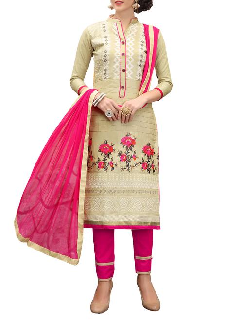 embroidered unstitched straight pant suits - 14979093 - Very Small Image - 1