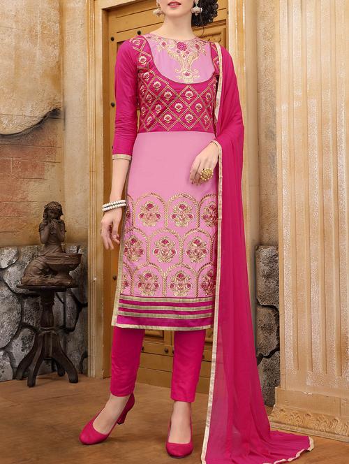 embroidered straight pant suit unstitched - 14979108 - Very Small Image - 1