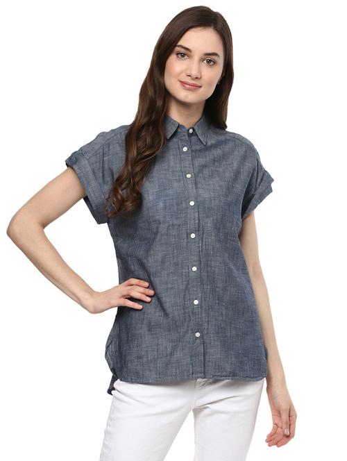 solid grey cotton tunic - 14980413 - Very Small Image - 1