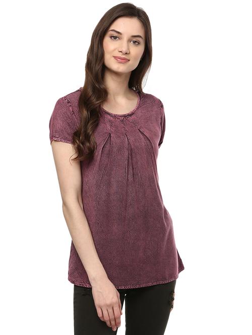 solid purple denim tunic - 14980501 - Very Small Image - 1