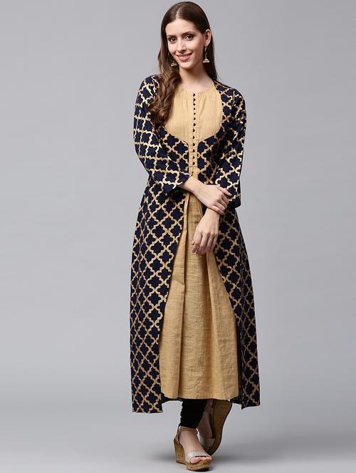 checks layered kurta - 14981089 - Very Small Image - 1