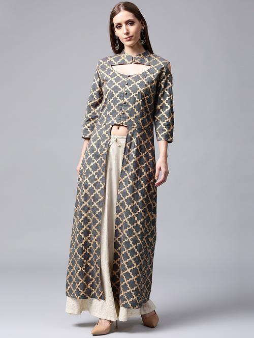 key hole high-slit kurta - 14981123 - Very Small Image - 1
