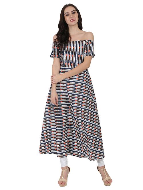 off shoulder a-line kurta - 14981170 - Very Small Image - 1