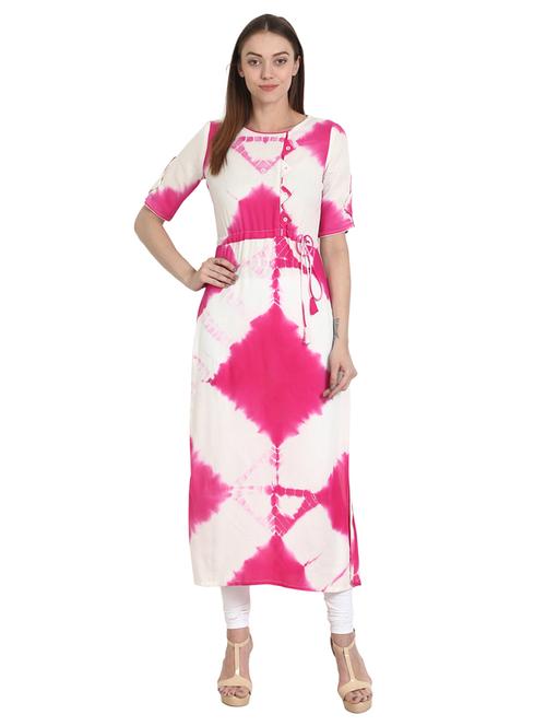 white rayon straight kurta - 14981207 - Very Small Image - 1
