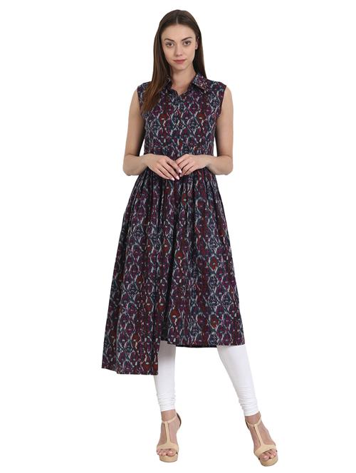 shirt collor asymmetric kurta - 14981229 - Very Small Image - 1