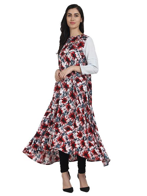 a-line printed kurta - 14981299 - Very Small Image - 1