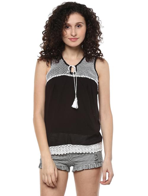 solid black crepe top - 14981588 - Very Small Image - 1