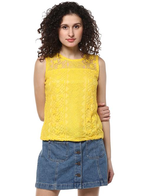 solid yellow casual top - 14981590 - Very Small Image - 1