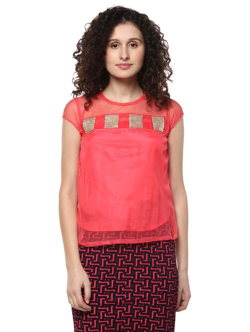 women's straight round neck top - 14981594 - Very Small Image - 1