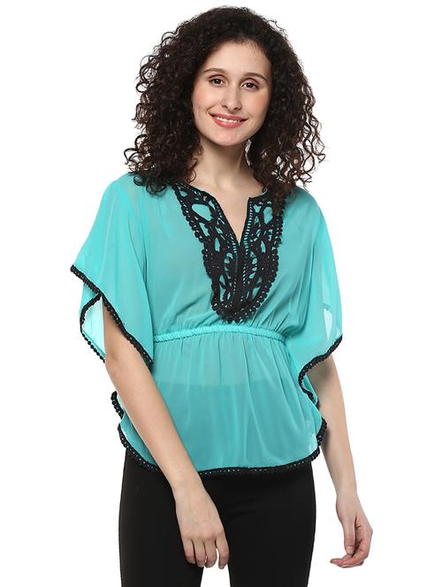 light blue georgette top - 14981621 - Very Small Image - 1