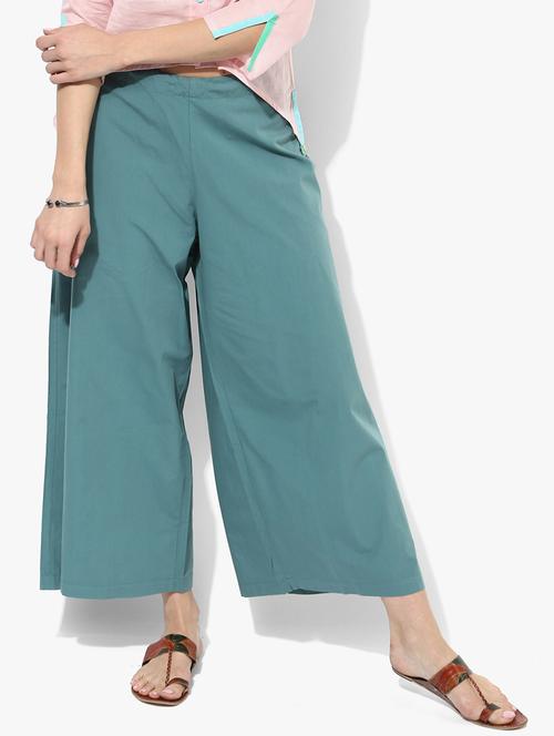 grass by gitika goyal blue cotton flared palazzo - 14982644 - Very Small Image - 1