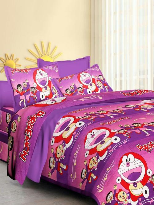 doraemon printed double bedsheet with 2 pillow covers - 14984060 - Very Small Image - 1