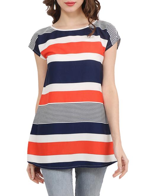 blue striped casual tunic - 14984480 - Very Small Image - 1