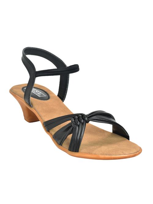 black faux leather back strap sandals - 14986273 - Very Small Image - 1