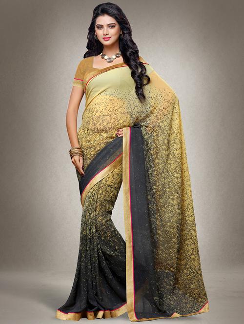 multi colored georgette printed saree - 14986641 - Very Small Image - 1
