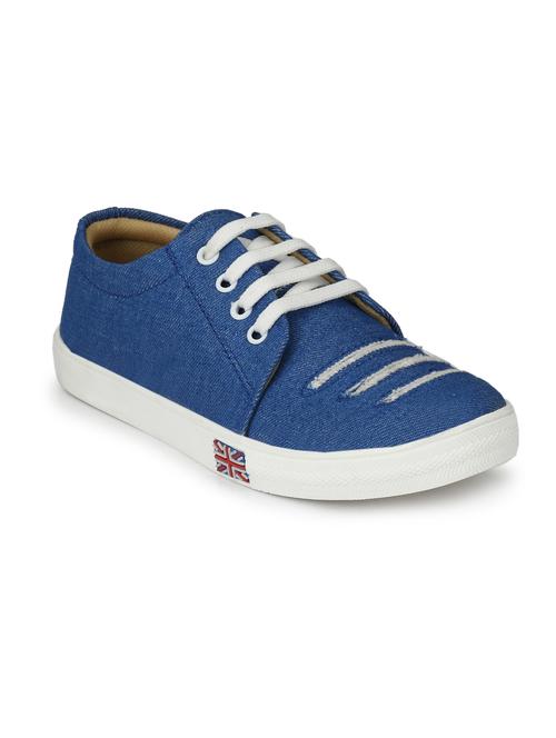 blue denim laceup sneakers - 14987331 - Very Small Image - 1