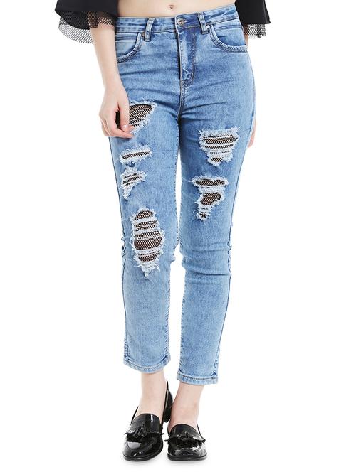 blue denim distressed jeans - 14987355 - Very Small Image - 1
