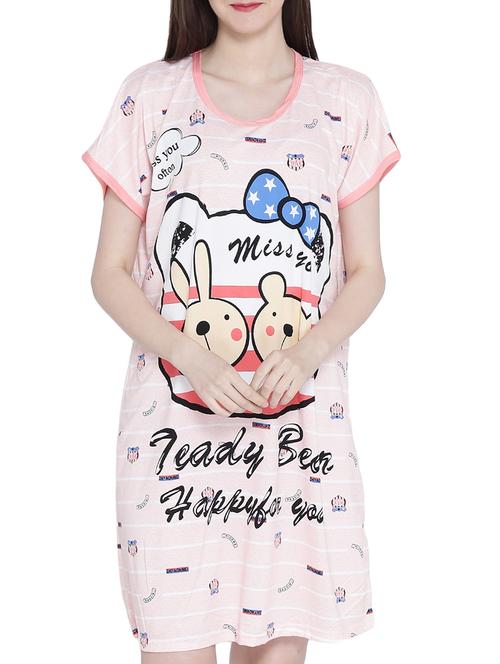 pink printed cotton sleepshirt - 14987441 - Very Small Image - 1