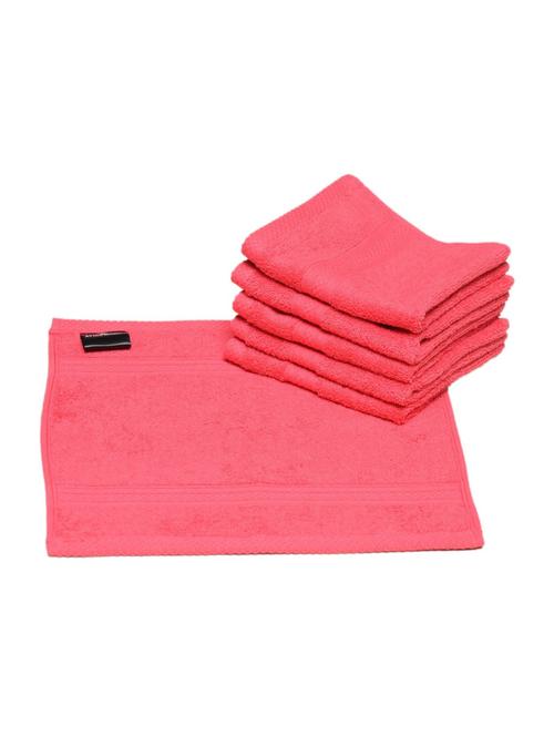 egyptian cotton face towel, 6 pieces, 640 gsm, (pink) - 14988251 - Very Small Image - 1