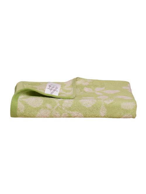 leaves cotton bath towel, 360 gsm, (green and white) - 14988269 - Very Small Image - 1