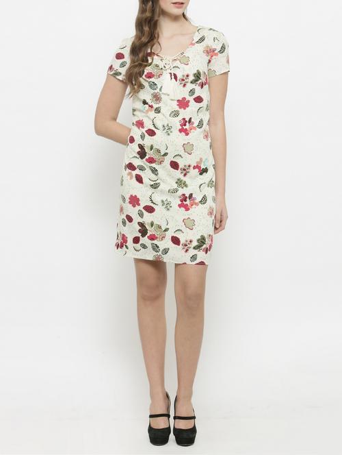 white printed sheath dress - 14988668 - Very Small Image - 1