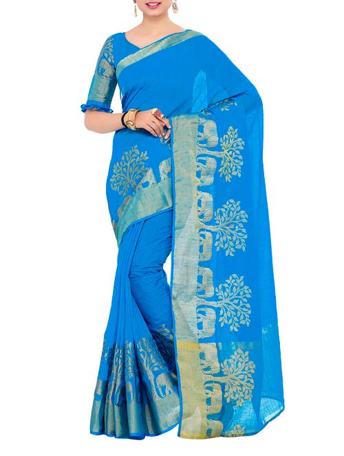 sky blue art silk woven saree - 14989125 - Very Small Image - 1