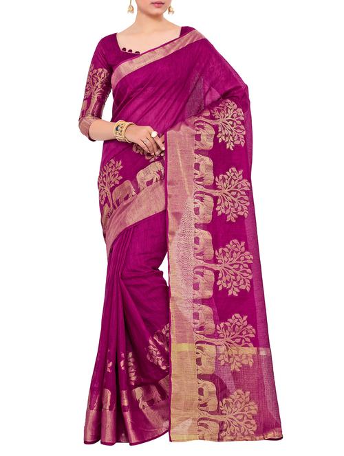 purple art silk woven saree - 14989129 - Very Small Image - 1