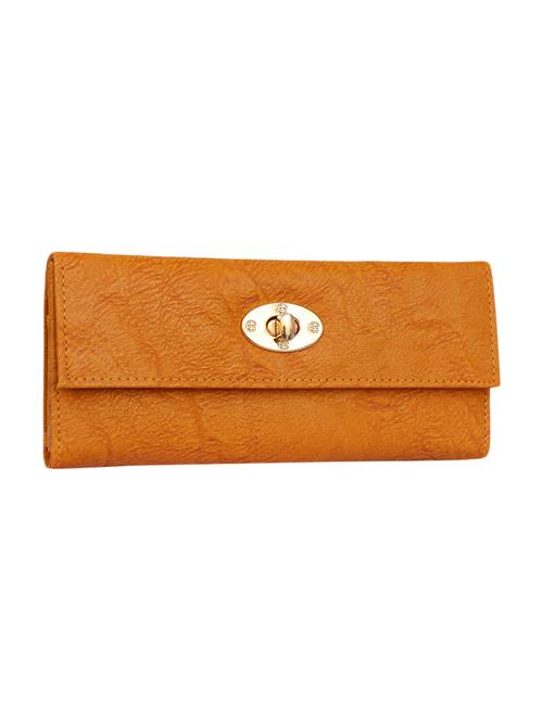 tan leatherette fold over clutch - 14989176 - Very Small Image - 1