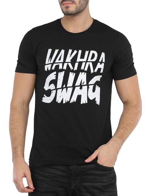black typographic chest print t-shirt - 14990207 - Very Small Image - 1