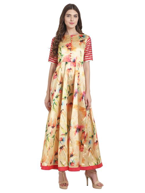anarkali floral kurta - 14990642 - Very Small Image - 1