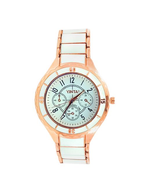 jm women,s metal white & copper metal watch - 14990947 - Very Small Image - 1