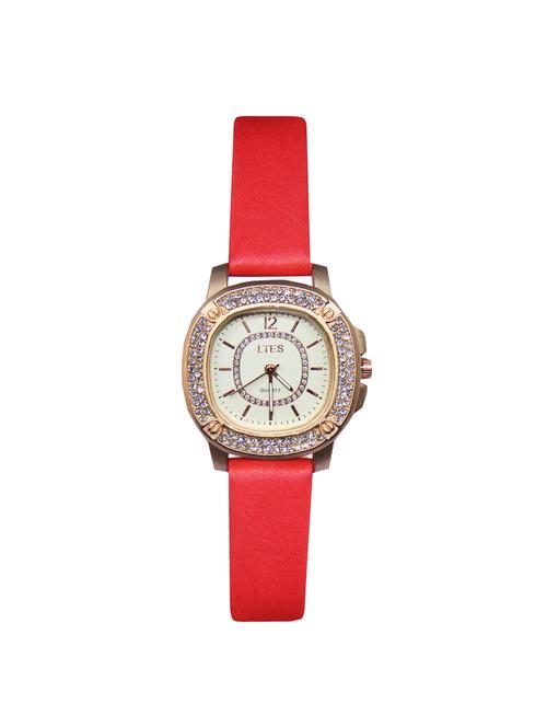 jm women,s ltes red leather belt watch - 14990954 - Very Small Image - 1