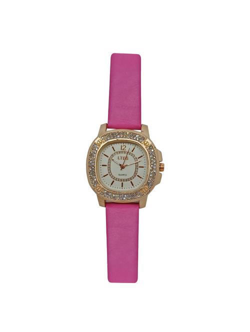 jm women,s ltes pink leather belt watch - 14990955 - Very Small Image - 1