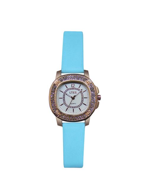 jm women,s ltes light blue leather belt watch - 14990956 - Very Small Image - 1