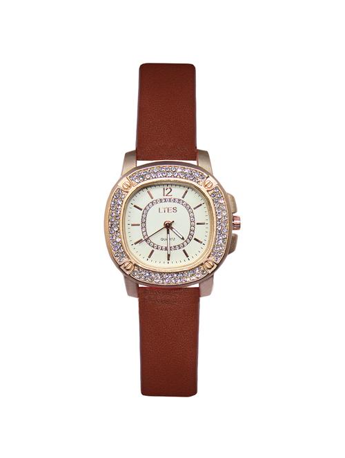 jm women,s ltes brown leather belt watch - 14990960 - Very Small Image - 1