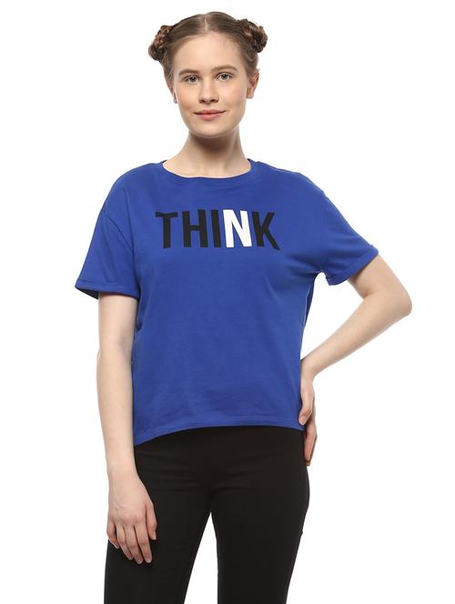 blue cotton printed tee - 14991991 - Very Small Image - 1