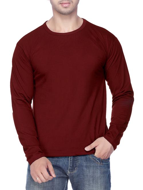 maroon cotton t-shirt - 14992333 - Very Small Image - 1