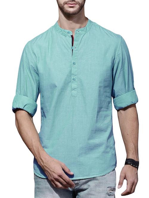 blue cotton short kurta - 14992993 - Very Small Image - 1