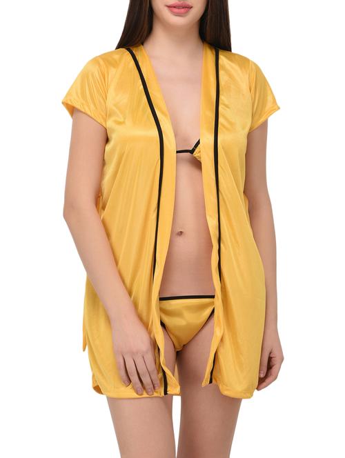contrast detail sleepwear robe - 14993280 - Very Small Image - 1