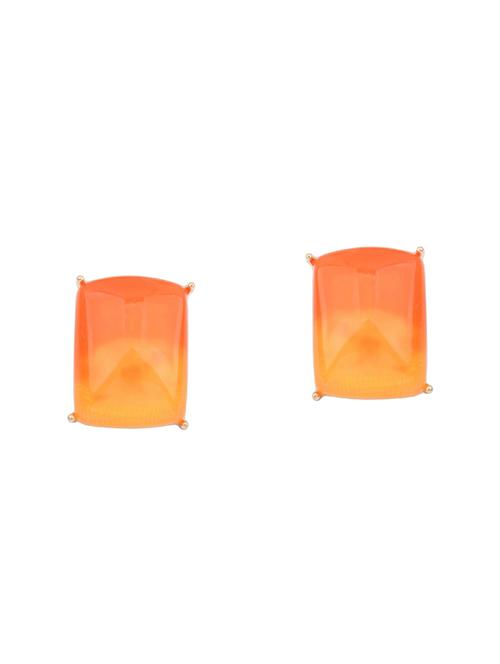orange metal studs earrings - 14994378 - Very Small Image - 1
