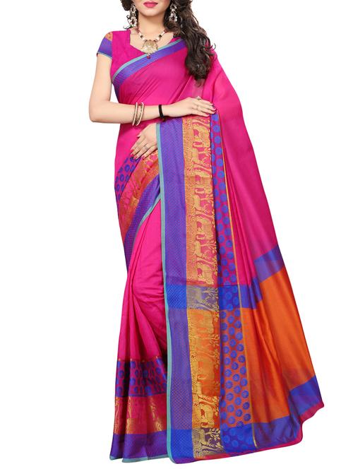 zari bordered saree with blouse - 14994430 - Very Small Image - 1