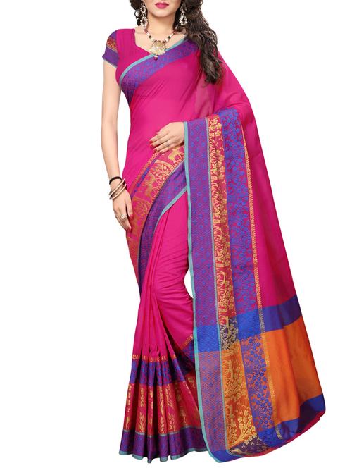 zari bordered saree with blouse - 14994437 - Very Small Image - 1