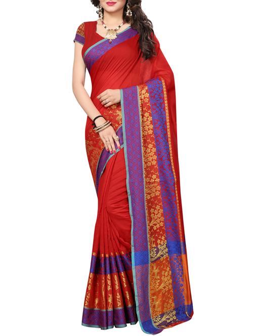 zari bordered saree with blouse - 14994439 - Very Small Image - 1
