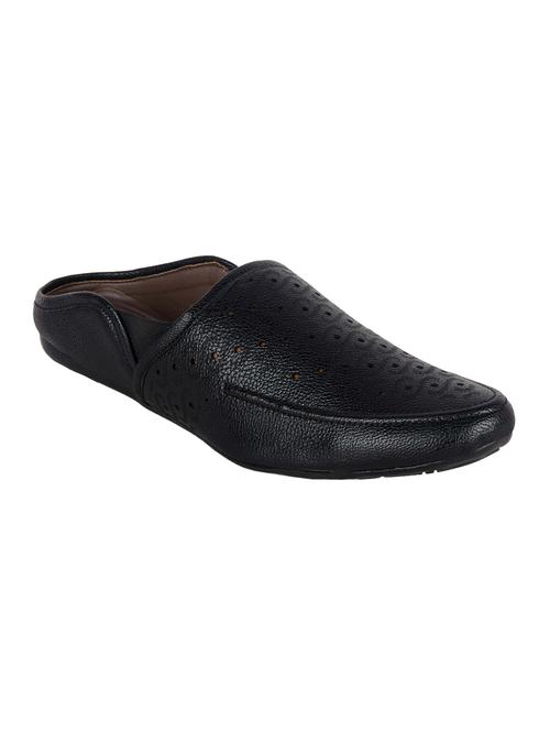 black leatherette slip on mules - 14995126 - Very Small Image - 1