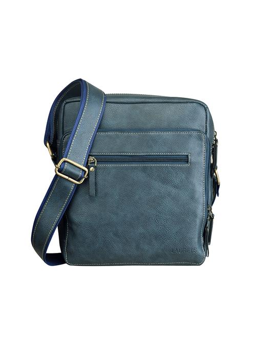 blue leatherette (pu) messengerbag - 14995676 - Very Small Image - 1