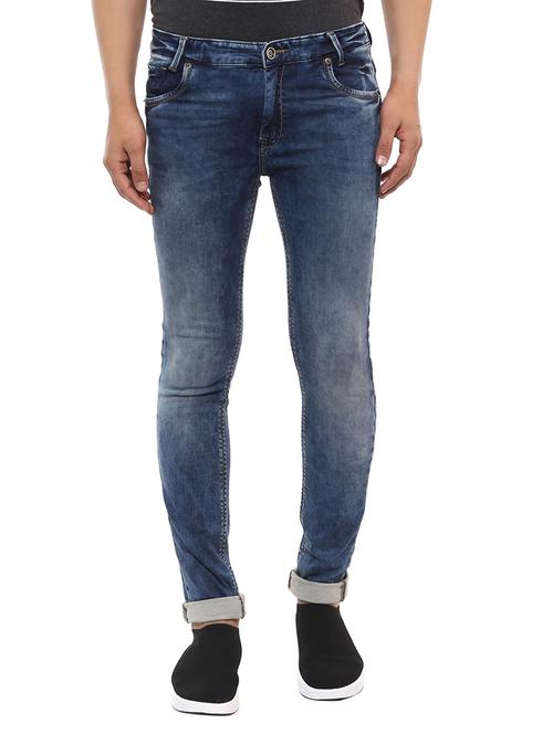 blue cotton washed jeans - 14997073 - Very Small Image - 1