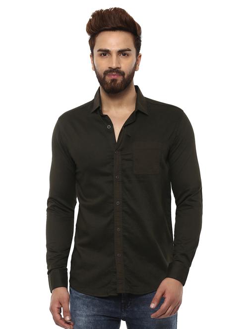 green cotton casual shirt - 14997457 - Very Small Image - 1