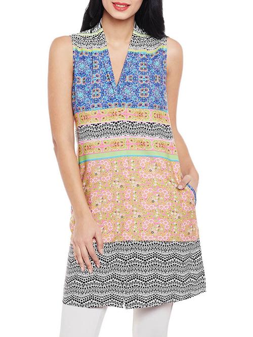 orange printed tunic - 14997861 - Very Small Image - 1